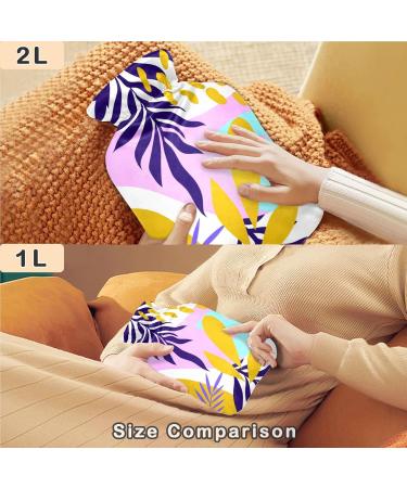 NAANLE 2L Hot Water Bottle with Abstract Hawaii Flower Cover - Pain Relief & Warmth for Back Hands and Feet - Buy Online on GoSupps.com