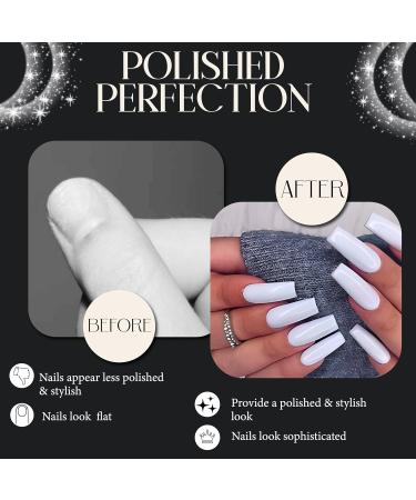 FATASH 500 Pieces White Coffin Fake Press on Nail Tips | Full Cover Acrylic French False Stick on Nails Kit | Professional Beauty Manicure Tool Set | Artificial Nail Extension For Women & Girls - Buy Online on GoSupps.com