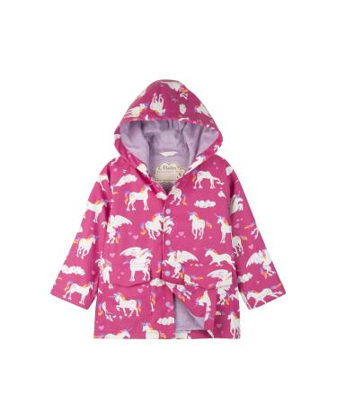 Hatley Girls' Printed Raincoat 10 Years Rainbow Unicorns