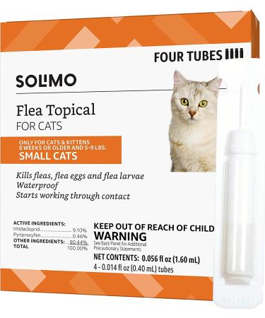 Solimo Flea Topical Treatment for Small Cats - 4 Count (5-9 lbs) | Fast-Acting Formula by Amazon Brand - Buy Online on GoSupps.com