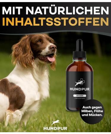 Hundpur Tick Tincture 50ml - Natural Tick & Insect Repellent for Dogs - Essential Oils Against Ticks Fleas Mites & Mosquitoes - Made in Germany - Buy Online on GoSupps.com