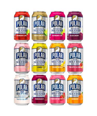 Polar Seltzer Water, 12 Flavor Assorted, 12 fl oz cans, 12 pack - By LastFuel. Assorted 12 Pack