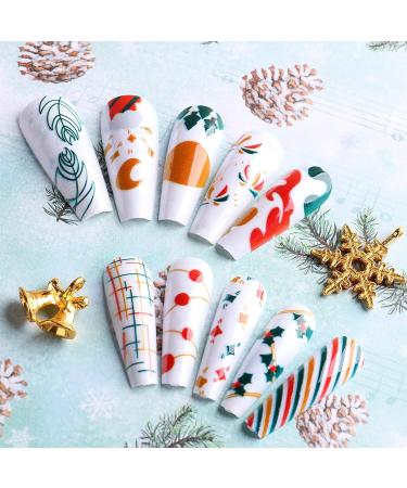 Christmas Press On Nails - Cute Christmas Decor Press On Nails Gentle Fake Nails Christmas Accessories Reusable with Santa Snowflake Bell Snowman Shakven - Buy Online on GoSupps.com