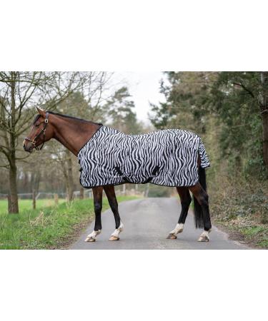 HKM 550679 Zebra Fly Rug with Cross Strap - Lightweight White/Black for International Shipping - Buy Online on GoSupps.com