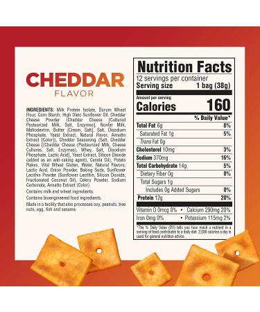 Pure Protein Cheddar Cheesy Crackers - High Protein Snack, 12G Protein, 1.34 oz, 12 Count - Buy Online on GoSupps.com