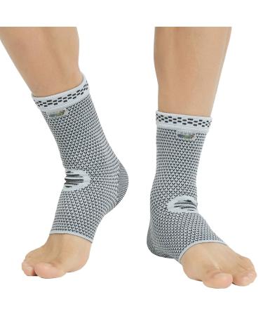 NeoTech Care Ankle Support Brace  Bamboo Fiber  Gray (Size M  1 Pair) Medium (1 Pair) 2
