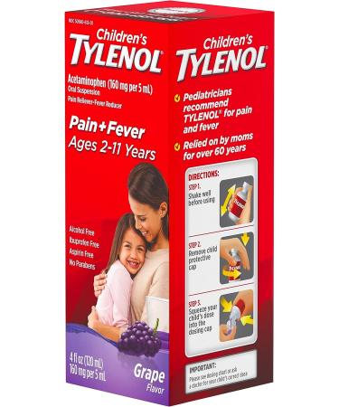 Tylenol Children's Pain + Fever Relief Cold Medicine - Grape Flavor | 4 fl. oz - Buy Online on GoSupps.com