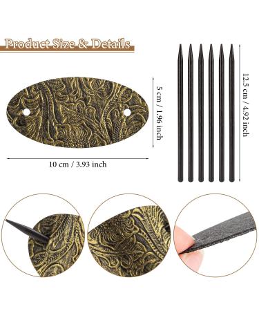 Bohemian Oval Hair Clip Set - 6pcs Synthetic Leather & Wooden Slide Tab | Perfect Hair Accessories for Women & Girls - Buy Online on GoSupps.com
