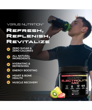 VERUS NUTRITION Electrolytes Powder No Sugar- Zero Calorie Hydration Powder | Sugar Free Electrolytes for Fasting Keto & Vegan | Natural Ingredients Electrolyte Mix 60 Servings - Buy Online on GoSupps.com