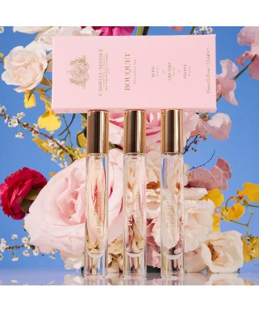 Caswell-Massey Bouquet Discovery Set Includes Peony Orchid & Rose Discover the Beauty of Botanicals Travel Size Perfume Set Perfume for Women 0.25 Fl Oz Each Bouquet Trio 0.75 Fl Oz (Pack of 1) - Buy Online on GoSupps.com