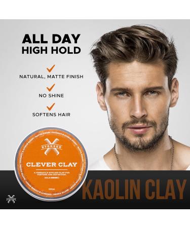 Steezee Clever Clay - Natural Finish Hair Clay for Men | All Hair Types | Reworkable Hold | Cruelty-Free & Paraben-Free | 3.4 oz - Buy Online on GoSupps.com
