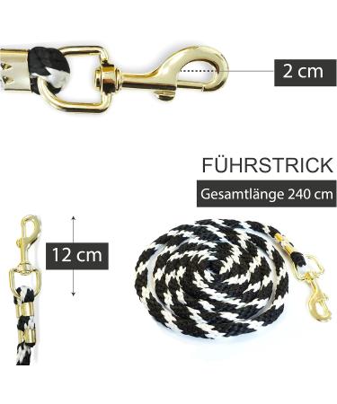 Stylish Leading Knitting for Horses - Tiebar Trick Leash Set (Red & Black) | Pony & Donkey Binding - Buy Online on GoSupps.com