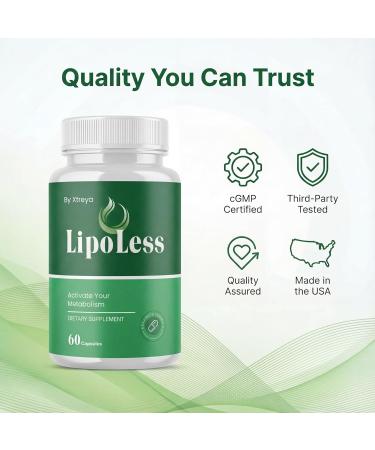 LipoLess Capsules Official All Natural Lipo Less Supplement Pills with Premium Ingredients Advanced Formula for Optimal Health & Wellness Support for Active Women & Men (60 Capsules) - Buy Online on GoSupps.com