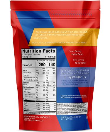 Buy Sola Low Carb Blueberry Cinnamon Granola - Keto Friendly, Low Sugar, Gluten Free, 11 oz - Buy Online on GoSupps.com