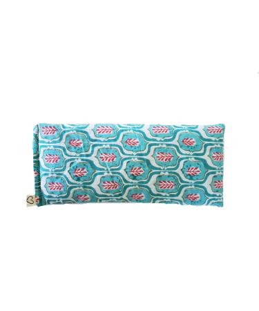 Peacegoods Lavender Eye Pillow Weighted Scented - Cotton Made USA use for Yoga Relaxation Aromatherapy Sleep - geometric teal