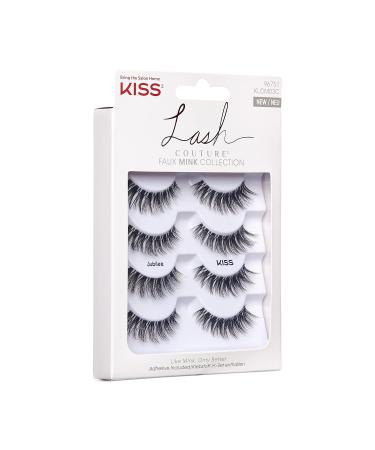 Kiss Lash Couture Faux Mink Collection - 4 Pairs Synthetic Fake Eyelashes with Glue | Ultra-Fine Gentle Tips - International Shipping Available - Buy Online on GoSupps.com