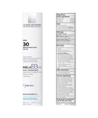 La Roche-Posay Mela B3 UV Daily Sunscreen - SPF 30 Anti-Aging Face Moisturizer with 5% Niacinamide | No White Cast | Protect & Correct Sun Damage | 40ML - Buy Online on GoSupps.com