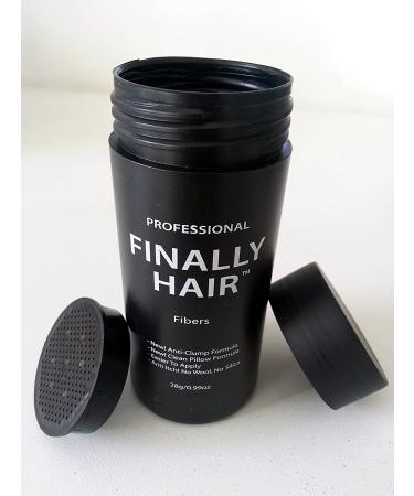 Finally Hair Building Fibers Dark Salt & Pepper 28g Refillable Bottle - Hair Loss Concealer Fiber in Soft Black with Grey and Dark Brown with White - Buy Online on GoSupps.com