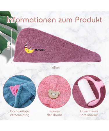 Fast Drying Microfiber Hair Towel Set - 4 Colors with Button | Super Absorbent Hair Turban for Women & Girls - Perfect for Salon Travel & Bath - Buy Online on GoSupps.com