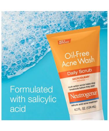 Neutrogena Oil-Free Acne Face Scrub - 2% Salicylic Acid Treatment for Acne-Prone Skin | 4.2 fl. oz - Buy Online on GoSupps.com