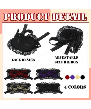 Lace Blindfold for Sleeping - 4 Pcs Black Lace Sleep Mask Set for Women - Soft Eye Covers for Adult Meditation - 4 Colors Available - Buy Online on GoSupps.com