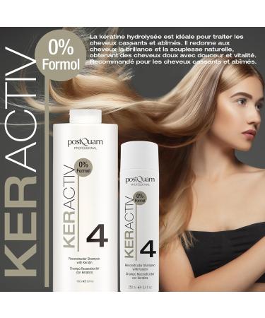 POSTQUAM - Keractiv Keratin Shampoo | Reconstructive Shampoo with Keratin Smoothing Shampoo - 1000ml - Buy Online on GoSupps.com