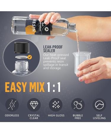 Artspiration Crystal Clear Epoxy Resin Kit 16 Oz - Beginner's Art Epoxy Kit with Mica Powder, Pigments, Silicon Molds, Crushed Glass - Ideal for Crafts & Casting Projects - Buy Online on GoSupps.com