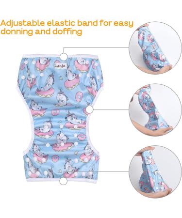 Buy Luxja Reusable Swimming Diapers for Babies | Adjustable 2-Pack Unicorn & Elephant | Ideal for 0-3 Years Old | Eco-Friendly Bath Trousers - Buy Online on GoSupps.com