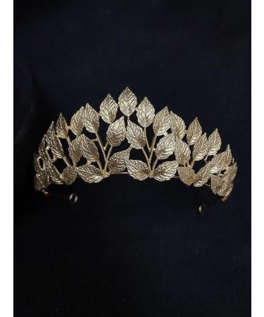 Sunshinesmile Gold Leaves Wedding Headpiece Tiara for Bride - Bridal Hair Accessories & Forehead Jewelry - Buy Online on GoSupps.com