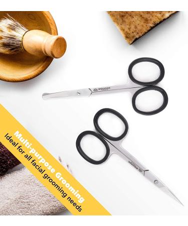 Equinox Mustache Scissors - Ideal for Precise Trimming of Facial Hair and Grooming Needs - Curved Safety Design for Brows, Mustache, Eyelashes, and More - Buy Online on GoSupps.com