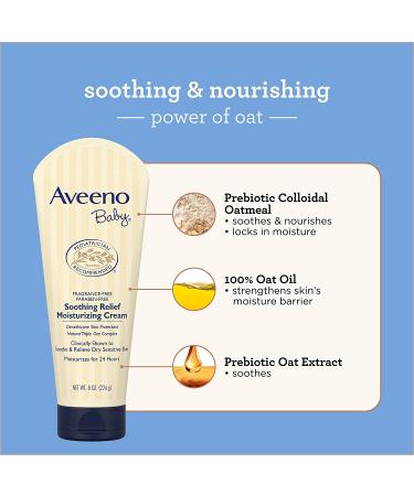 Buy Aveeno Baby Soothing Relief Moisturizing Cream 8 oz - Fragrance-Free & Gentle for Baby's Skin - Buy Online on GoSupps.com