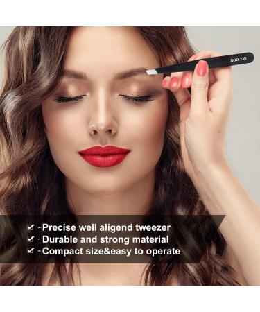 SUCOOR Professional Stainless Steel Inclined Tweezers for High Precision Hair Removal - Ideal for Men and Women, Ingrown Hair & Plucking - Easy to Carry Packaging (1 Pack) - Buy Online on GoSupps.com
