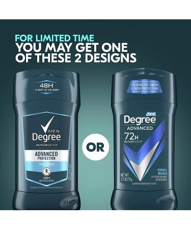 Degree Men Advanced Protection Antiperspirant Deodorant 72-Hour Sweat and Odor Protection 2.7 oz Pack of 4 Cool Rush with MotionSense Technology - Buy Online on GoSupps.com