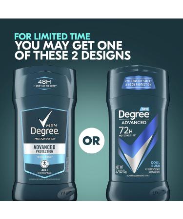 Degree Men Advanced Protection Antiperspirant Deodorant Cool Rush 4 count 72-Hour Sweat & Degree Men Antiperspirant Deodorant Adventure Freshness and Odor Protection Deodorant for Men 2.7 Oz - Buy Online on GoSupps.com