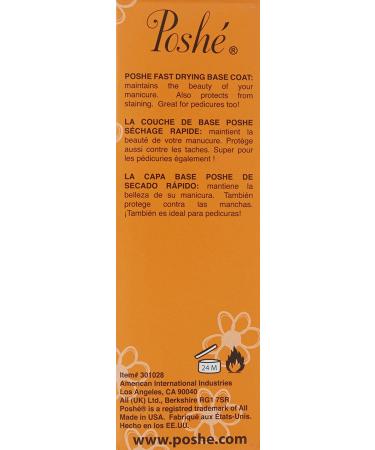 Poshe Fast Drying Base Coat 0.5 fl oz - Quick Dry Formula for Flawless Nails - Buy Online on GoSupps.com