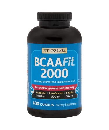 Fitness Labs BCAAFit 2000 - Branched Chain Amino Acids for Muscle Growth and Recovery* (400 Capsules) 1 Count (Pack of 400)