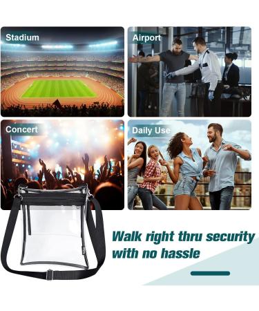 Clear Stadium Approved Crossbody Bag - Transparent PVC Messenger Purse for Concerts & Events - Buy Online on GoSupps.com
