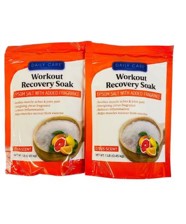 Post Workout Recovery Magnesium Bath & Foot Soak Epsom Salt Citrus Reduce Inflammation Soothe Muscles - 2lbs