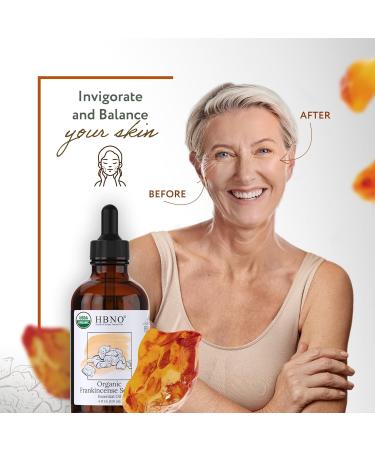 HBNO California Organic Frankincense Essential Oil 4 fl oz - USDA Certified Perfect for Skin & Aromatherapy - Buy Online on GoSupps.com