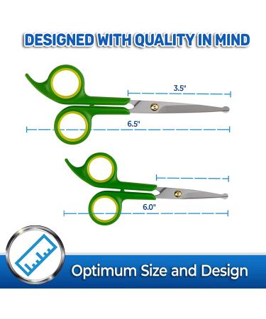 Pet Magasin Japanese Stainless Steel Grooming Scissors Set for Facial & Body Hair Trimming | Round Tip, 2 Pack - Buy Online on GoSupps.com