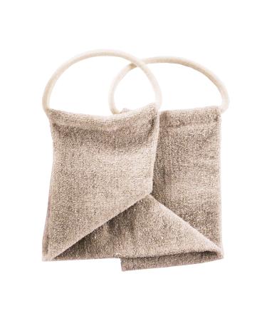 Loelle hemp peeling glove & strap - full body peeling glove and back scrubber for men reusable remover for dead skin made from hemp linen and cotton hemp strap