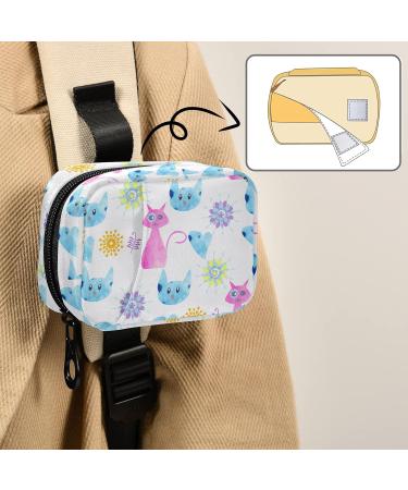 Naanle Watercolor Floral Cats Pill Box - 7 Day Travel Organizer | Compact Vitamin & Supplement Holder - Buy Online on GoSupps.com