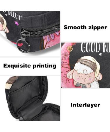 Cute Sheep Animal Design Sanitary Napkin Storage Bag | Portable Menstrual Pad Holder for Women | Teen Girls Tampon Organizer - Multicoloured - Buy Online on GoSupps.com
