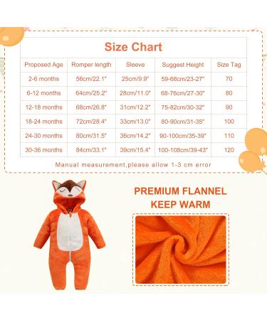 COOKY.D Unisex Winter Hooded Romper Jumpsuit 30-36 Months - Fox Design - Buy Online on GoSupps.com