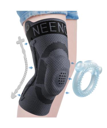 NEENCA Kids Knee Brace Sleeve Youth Knee Compression Sleeve for Children - Boys & Girls. Child Knee Support with Patella Gel Pad & Side Stabilizers for Knee Pain Sports Outdoor - FSA/HSA Approved Large Black - Single