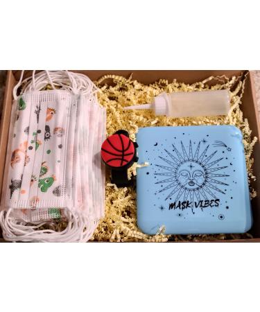 Health Kit 4 Kids/Disposable Mask/Mask Holder/Wristband Sanitizer/Back to School Kit (Basketball)