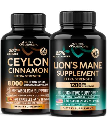NUTRAHARMONY Ceylon Cinnamon & Lions Mane Capsules