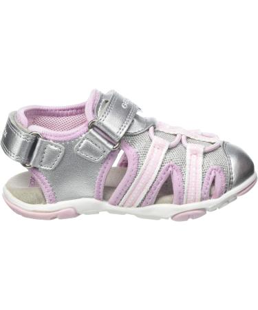 Geox Baby Girl's B Sandal Agasim - Silver Pink, Size 8.5 UK Child - Buy Online on GoSupps.com