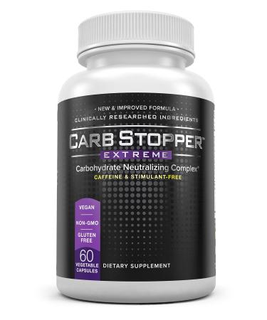 Carb Stopper Extreme: Maximum Strength, Natural Carbohydrate and Starch Neutralizer | Keto Diet Cheat Supplement to Intercept Carbs with White Kidney Bean Extract, 60 Caps