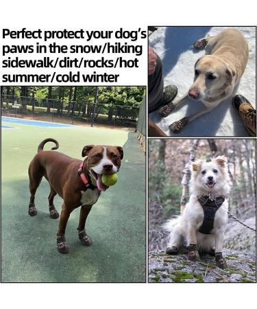 Dog Shoes for Medium Large Dogs - Breathable Boots with Reflective Straps, Anti-Slip Paw Protector for Winter, 4PCS Flower #6 (2.55 inch width) - Buy Online on GoSupps.com